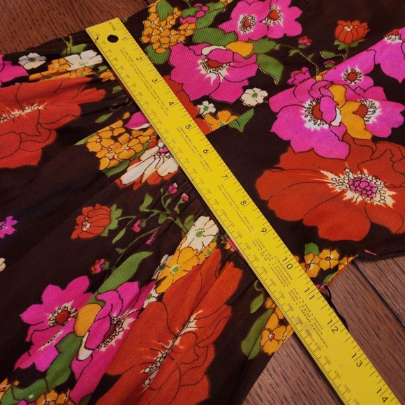 Vintage 60’s-70’s retro mod flower belted maxi dress - Picture 7 of 14